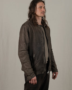 Biker Leather Jacket Aneto GU25S8299VBRUSH