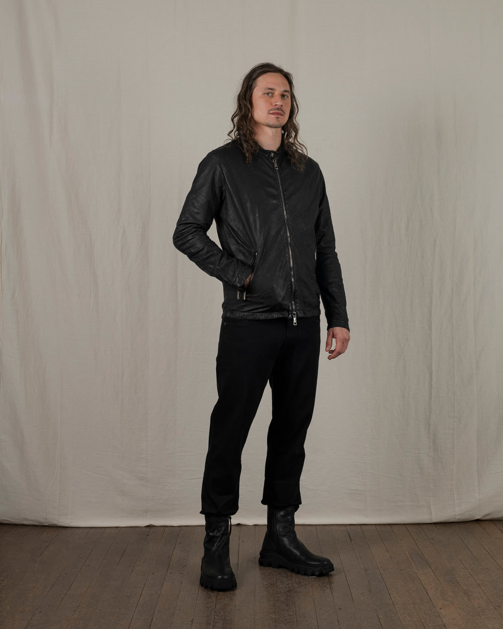 Biker Leather Jacket Blackpepper