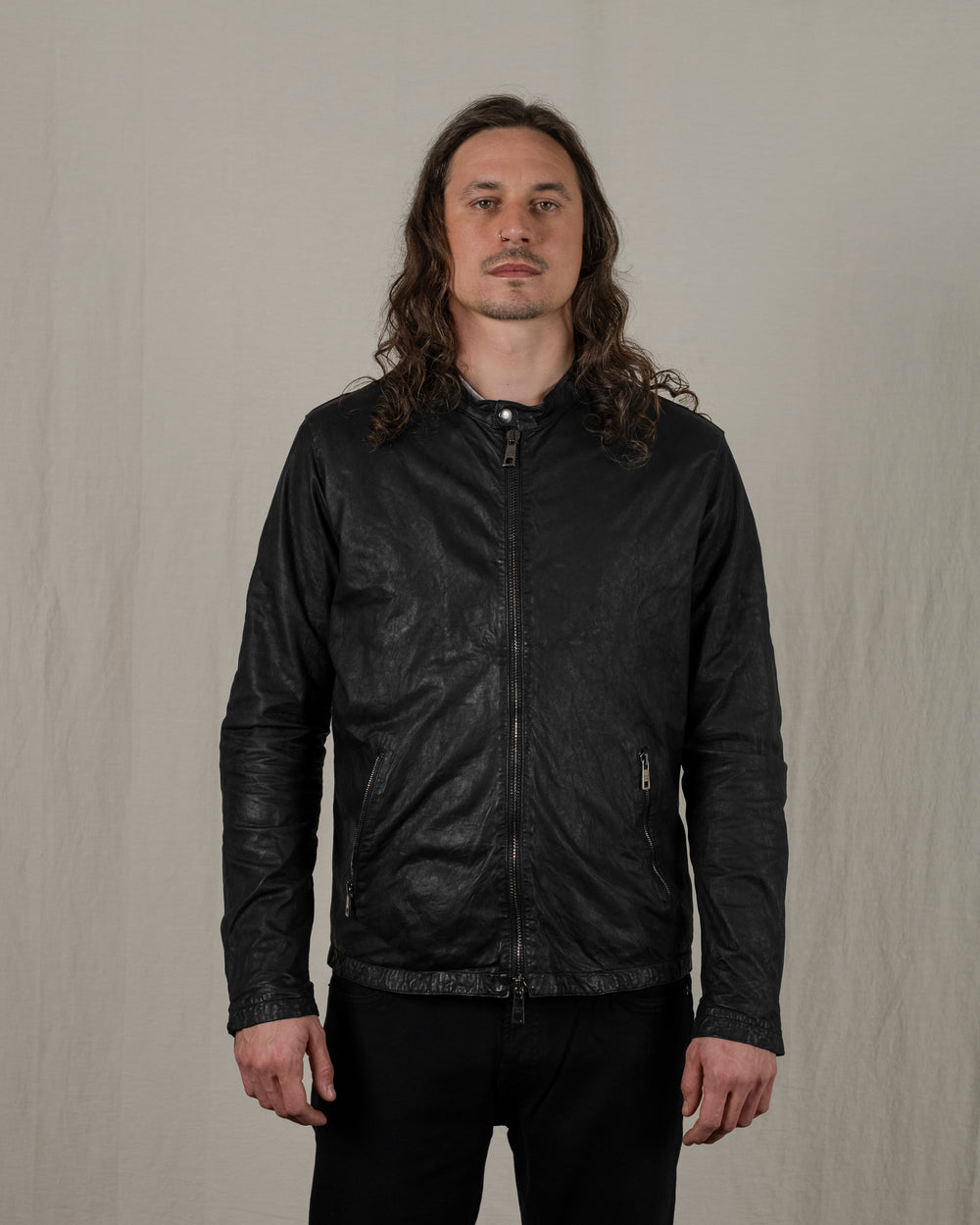 Biker Leather Jacket Blackpepper
