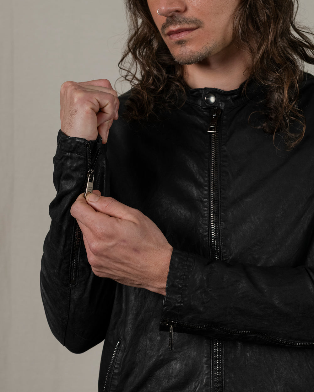Biker Leather Jacket Blackpepper