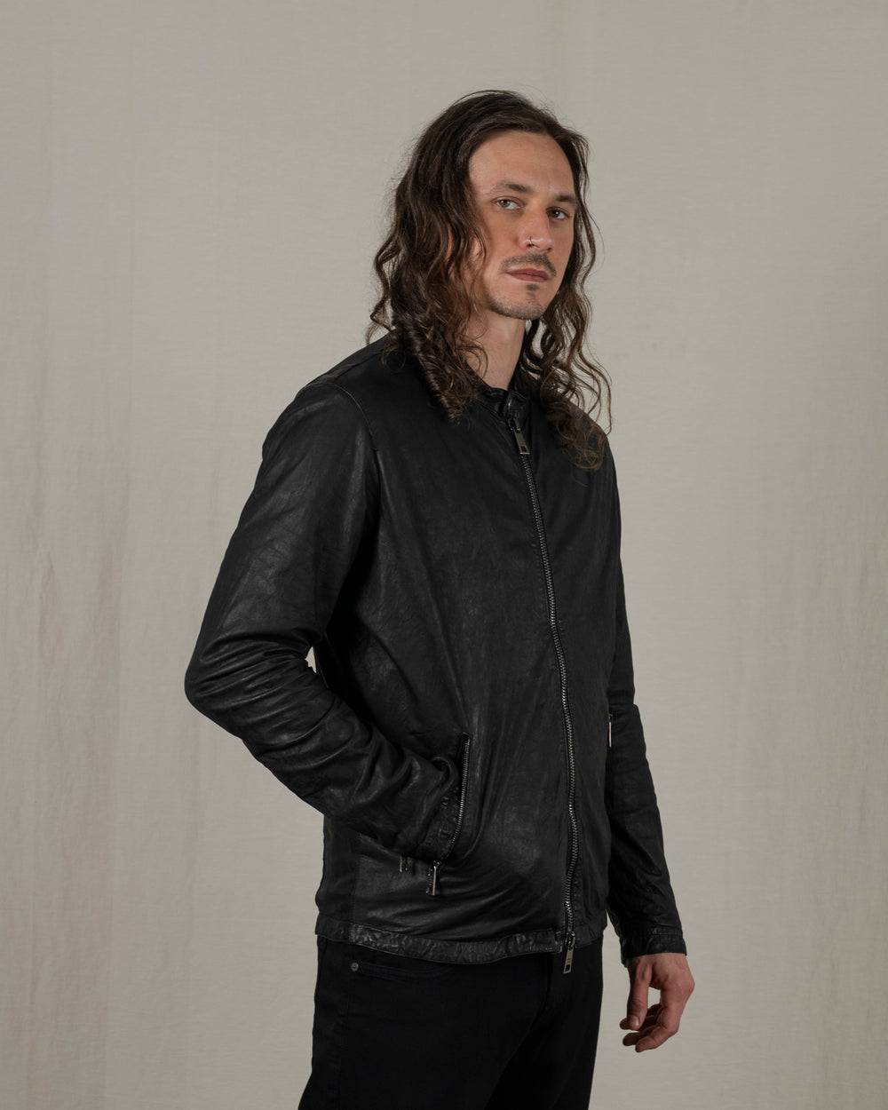 Biker Leather Jacket Blackpepper
