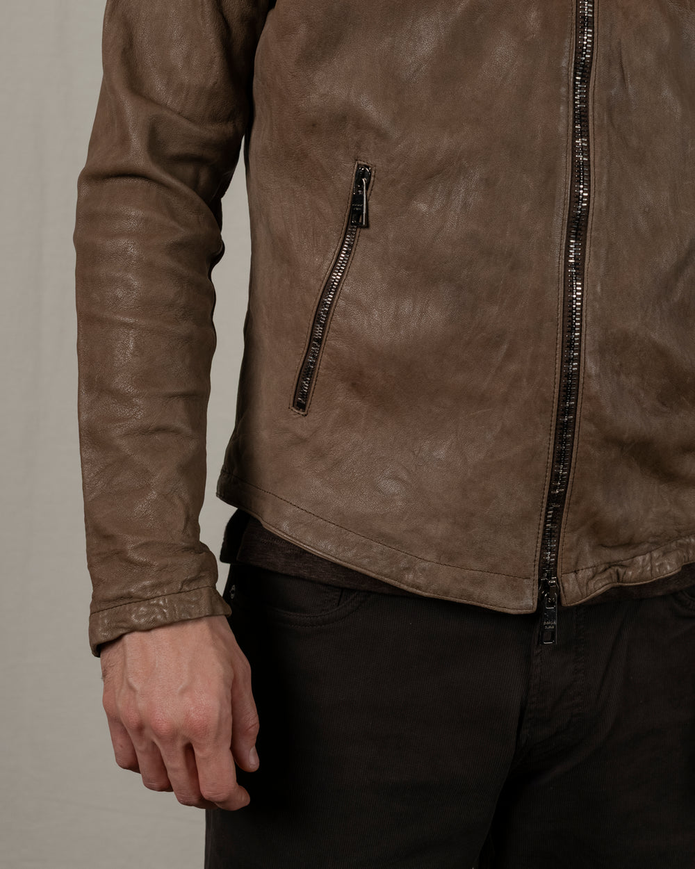 Biker Leather Jacket Box GU25F8299VBRUSH