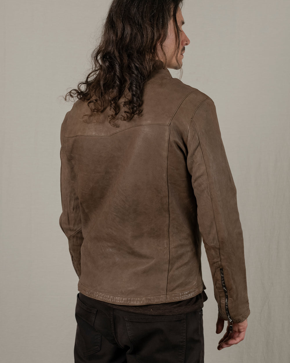 Biker Leather Jacket Box GU25F8299VBRUSH