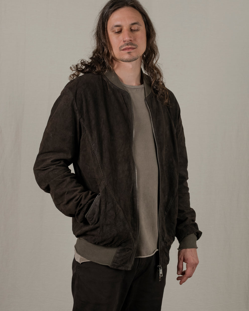 Bomber Reverse Leather Jacket Aneto GU25S14084VREV