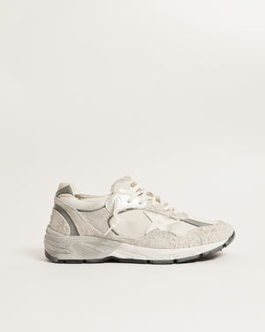 Running Dad in White and Grey Suede and White Leather Star