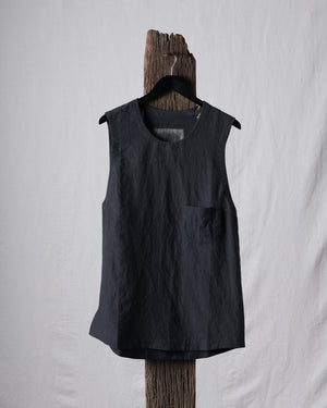 Hand-Dyed Front Pocket Sleeveless Top