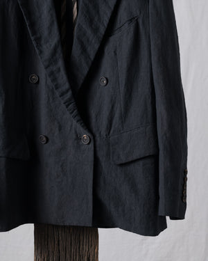 Hand-dyed Linen Canvas Double Breasted Blazer