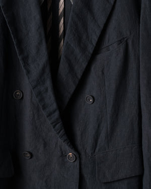 Hand-dyed Linen Canvas Double Breasted Blazer