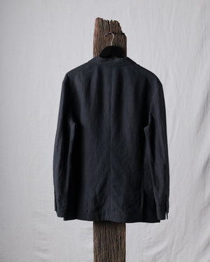 Hand-dyed Linen Canvas Double Breasted Blazer