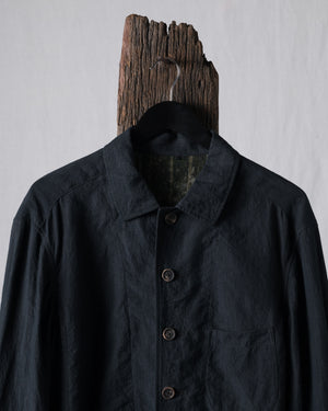 Hand-dyed Spread Collar Linen Chore Jacket