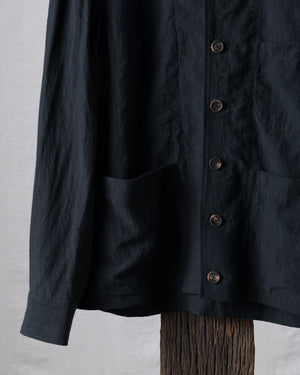 Hand-dyed Spread Collar Linen Chore Jacket