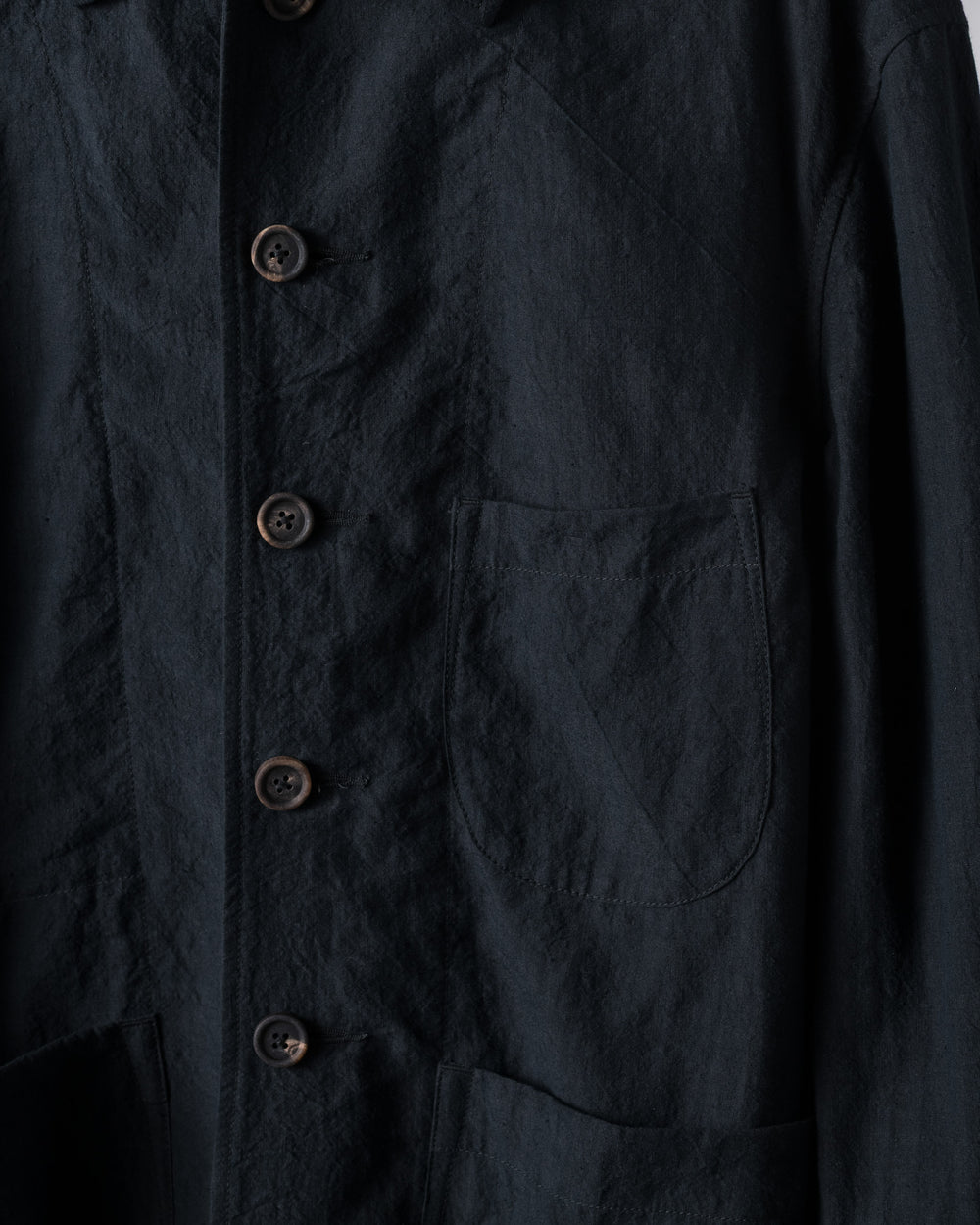 Hand-dyed Spread Collar Linen Chore Jacket