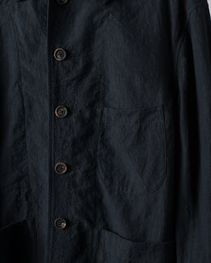 Hand-dyed Spread Collar Linen Chore Jacket