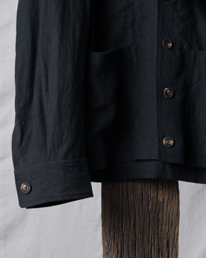 Hand-dyed Spread Collar Linen Chore Jacket