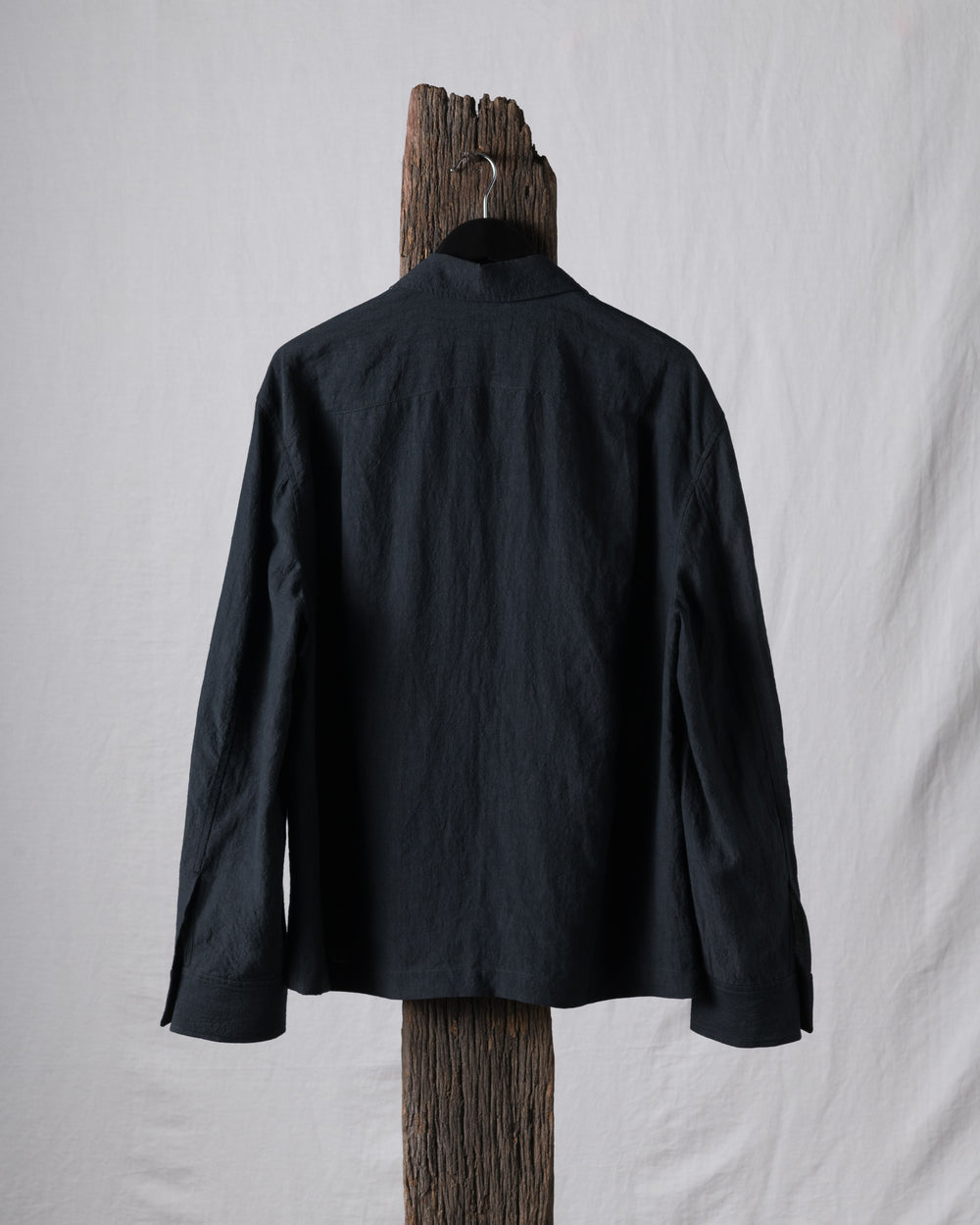 Hand-dyed Spread Collar Linen Chore Jacket