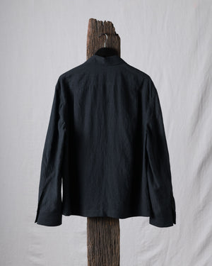 Hand-dyed Spread Collar Linen Chore Jacket