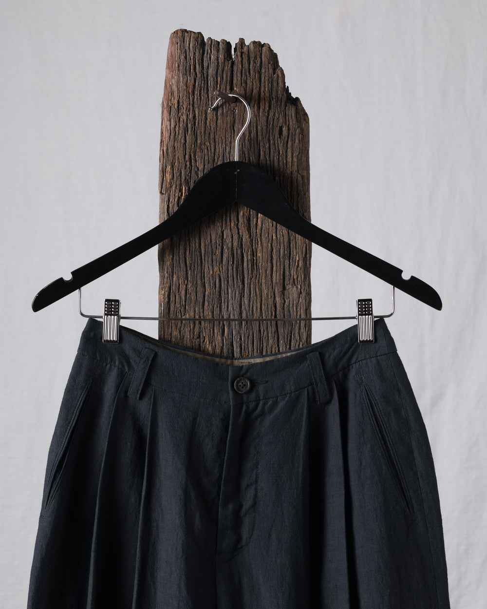 Hand-dyed Wide Leg Linen Canvas Trousers
