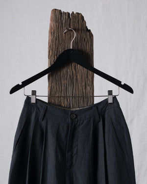 Hand-dyed Wide Leg Linen Canvas Trousers