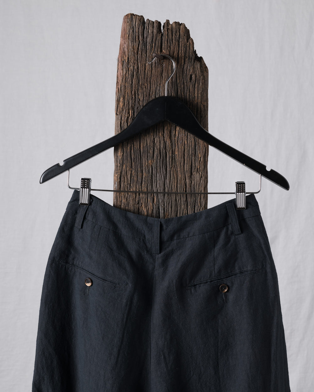 Hand-dyed Wide Leg Linen Canvas Trousers