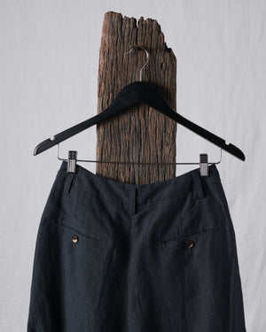 Hand-dyed Wide Leg Linen Canvas Trousers