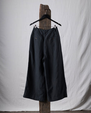 Hand-dyed Wide Leg Linen Canvas Trousers