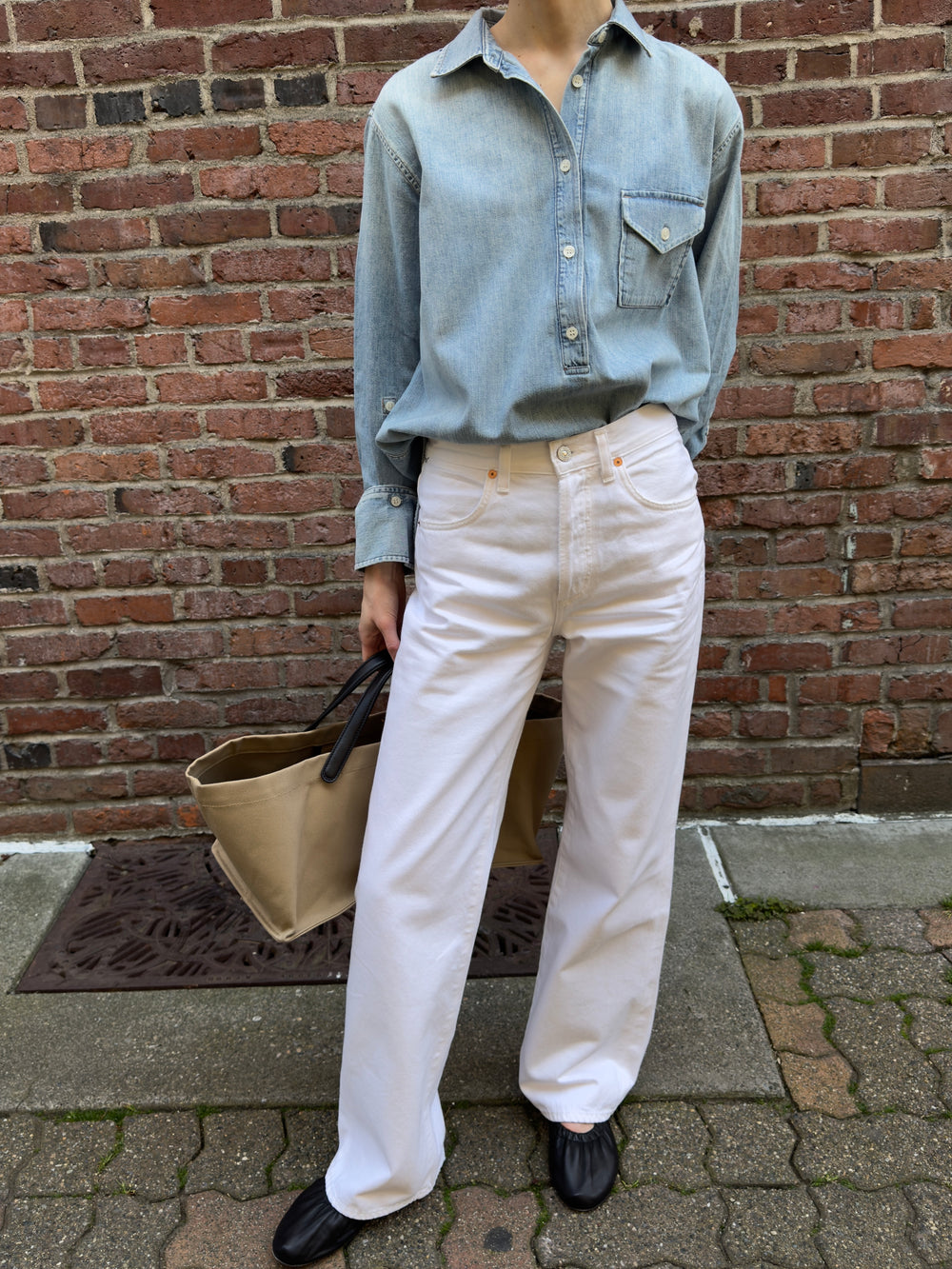 Annina Trouser Jean 33" in Seashell