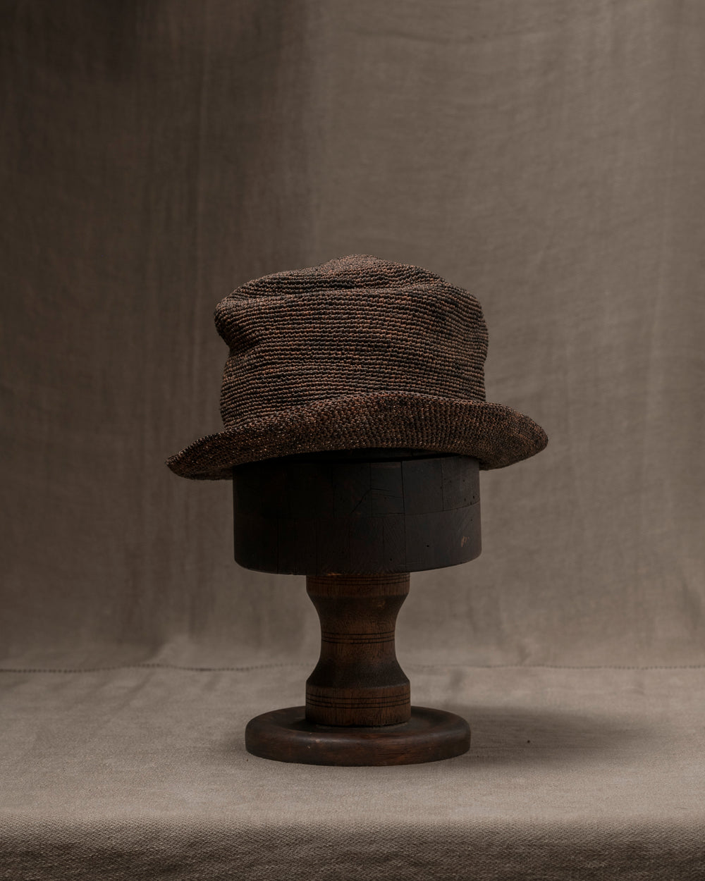 OOAK25 No. 129 Toquilla Straw Hat Brown 59.5 cm