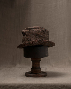 OOAK25 No. 129 Toquilla Straw Hat Brown 59.5 cm