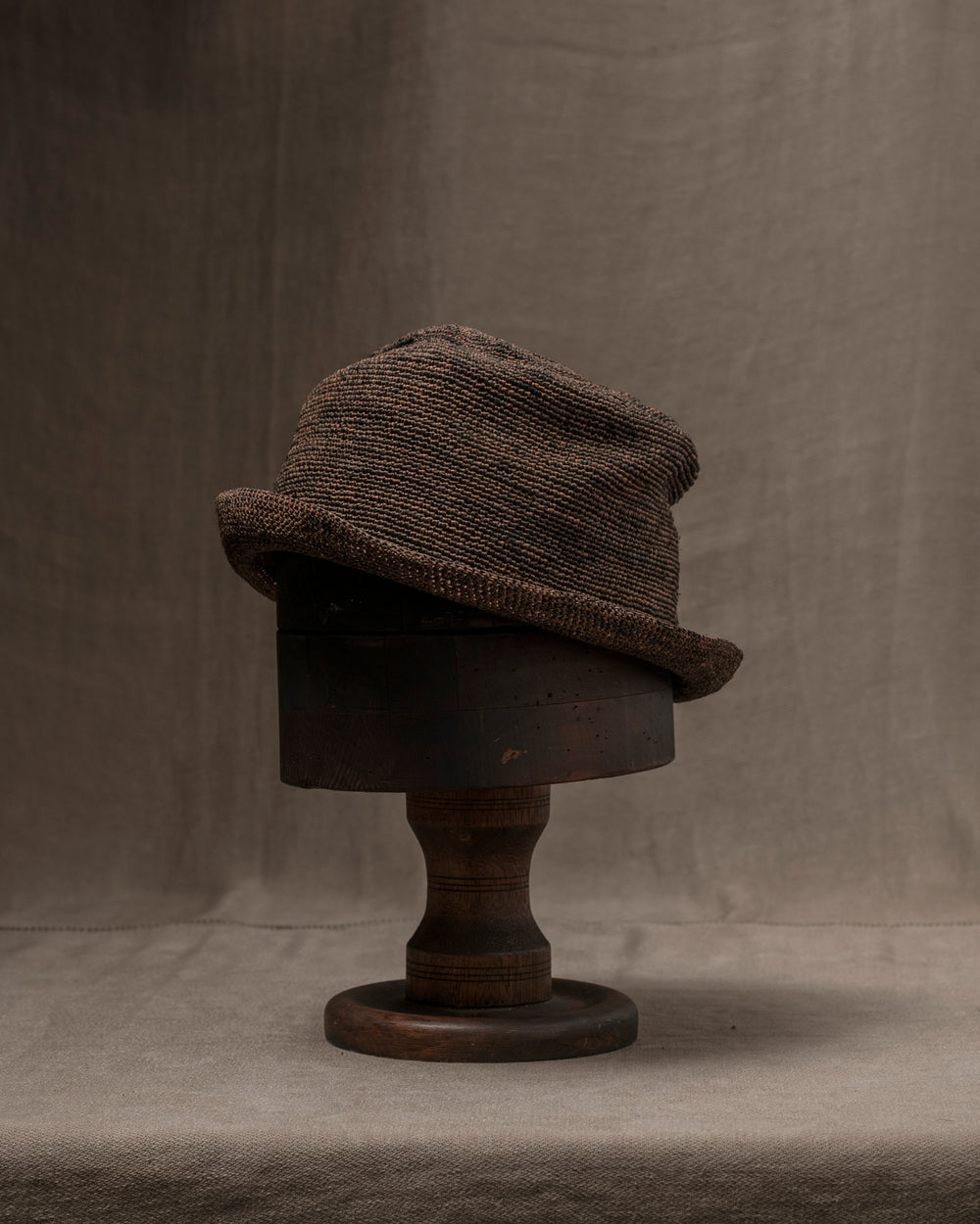 OOAK25 No. 129 Toquilla Straw Hat Brown 59.5 cm