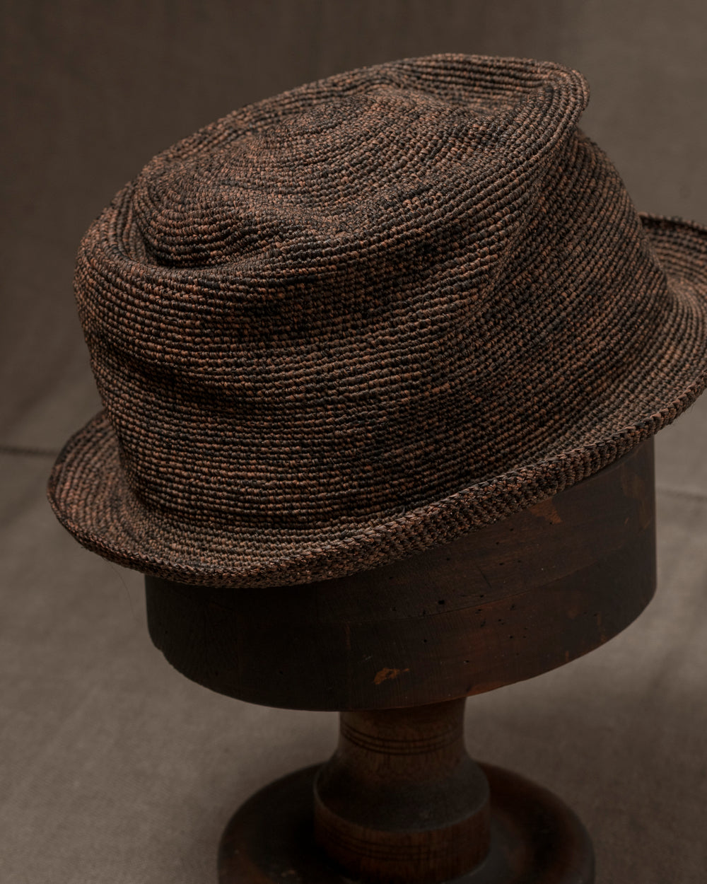 OOAK25 No. 129 Toquilla Straw Hat Brown 59.5 cm