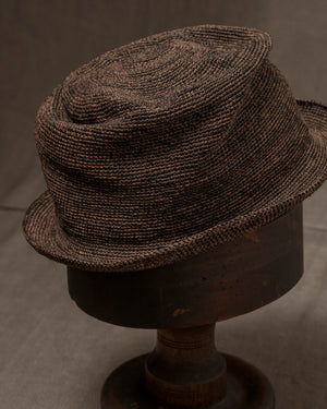 OOAK25 No. 129 Toquilla Straw Hat Brown 59.5 cm