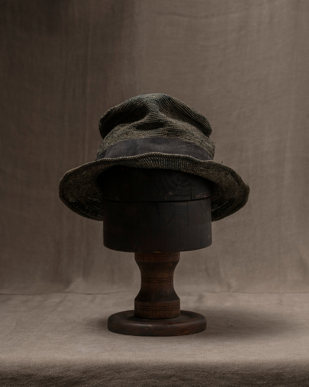 OOAK25 No. 155 Toquilla Straw Hat Grey 58.5 cm