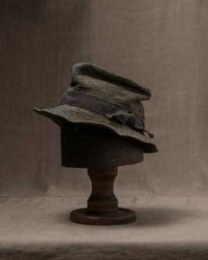 OOAK25 No. 155 Toquilla Straw Hat Grey 58.5 cm