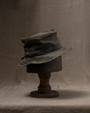 OOAK25 No. 155 Toquilla Straw Hat Grey 58.5 cm