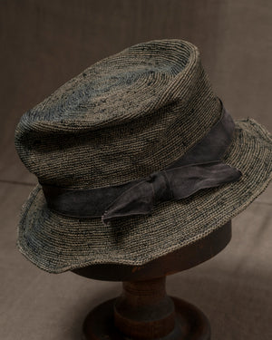 OOAK25 No. 155 Toquilla Straw Hat Grey 58.5 cm