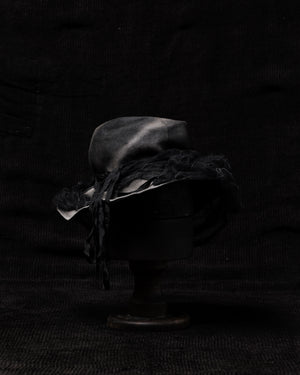 OOAK23 No. 67 Paper Straw Hat O/S - Black