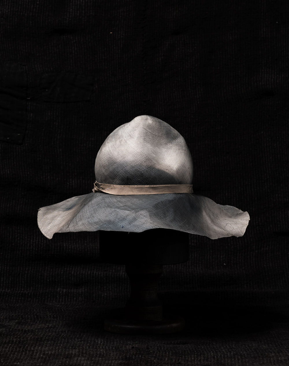 OOAK23 No. 75 Antique Sisal Straw Hat O/S - Grey