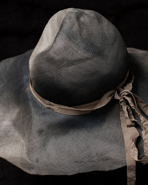 OOAK23 No. 75 Antique Sisal Straw Hat O/S - Grey