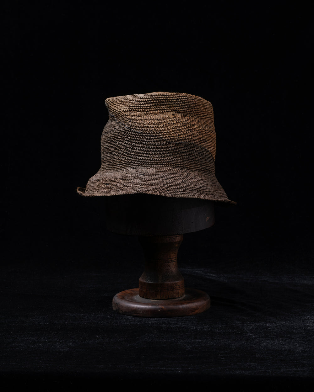 OOAK24 No. 194 Crocheted Toquilla Straw Hat Brown