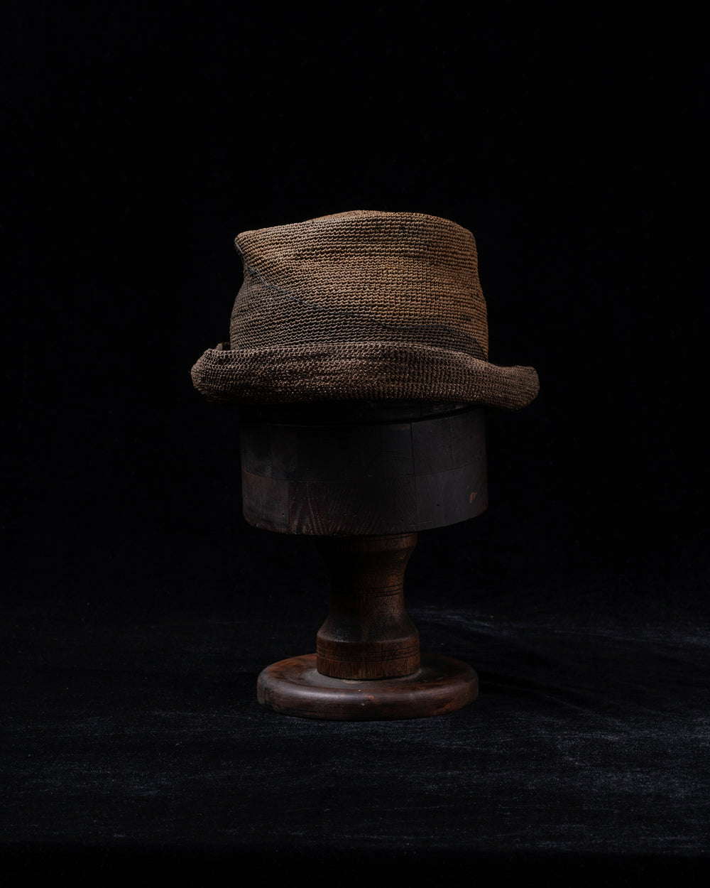 OOAK24 No. 194 Crocheted Toquilla Straw Hat Brown