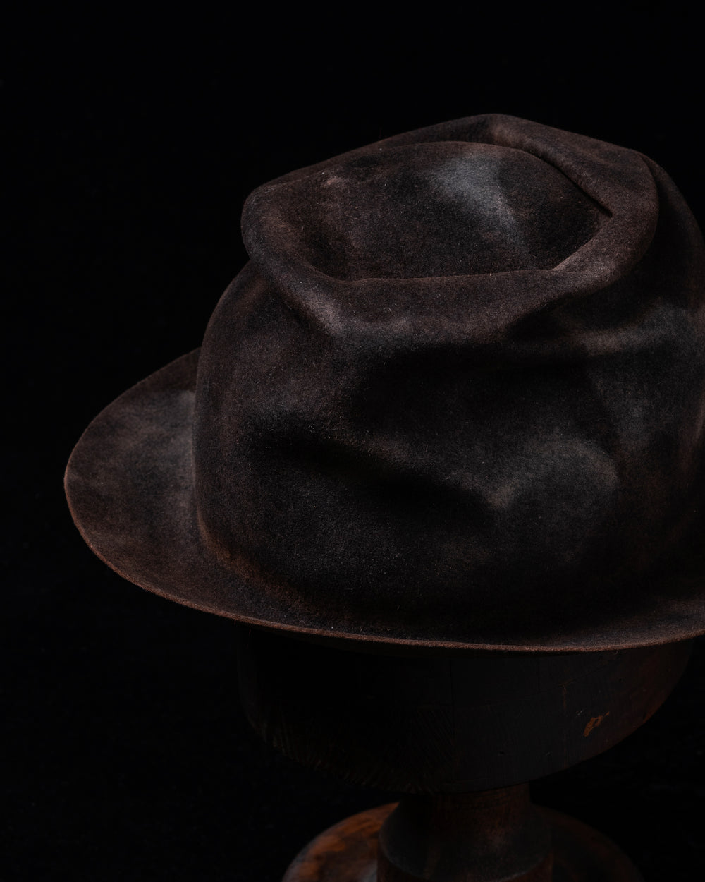 OOAK25 No. 64 Rabbit Fur Felt Hat Black