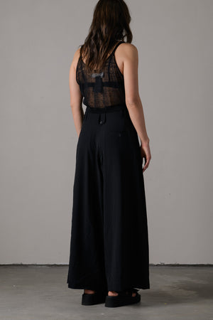 Linen Short Top Black