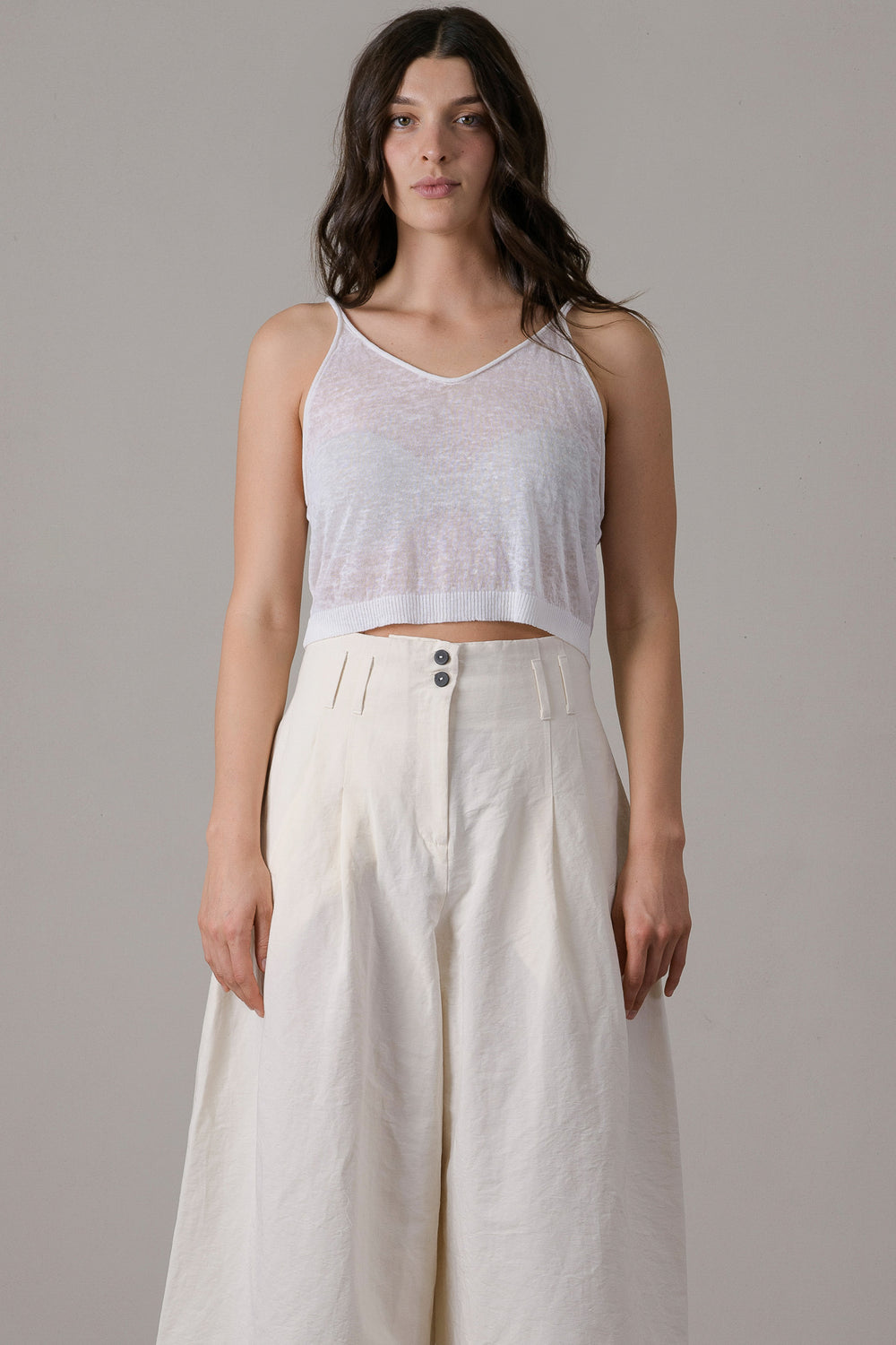 Linen Short Top White
