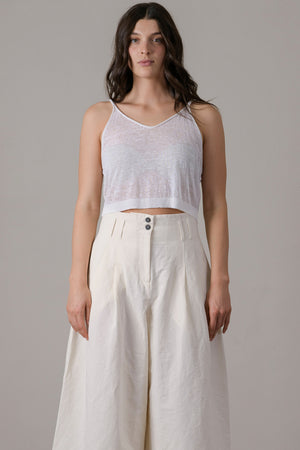 Linen Short Top White
