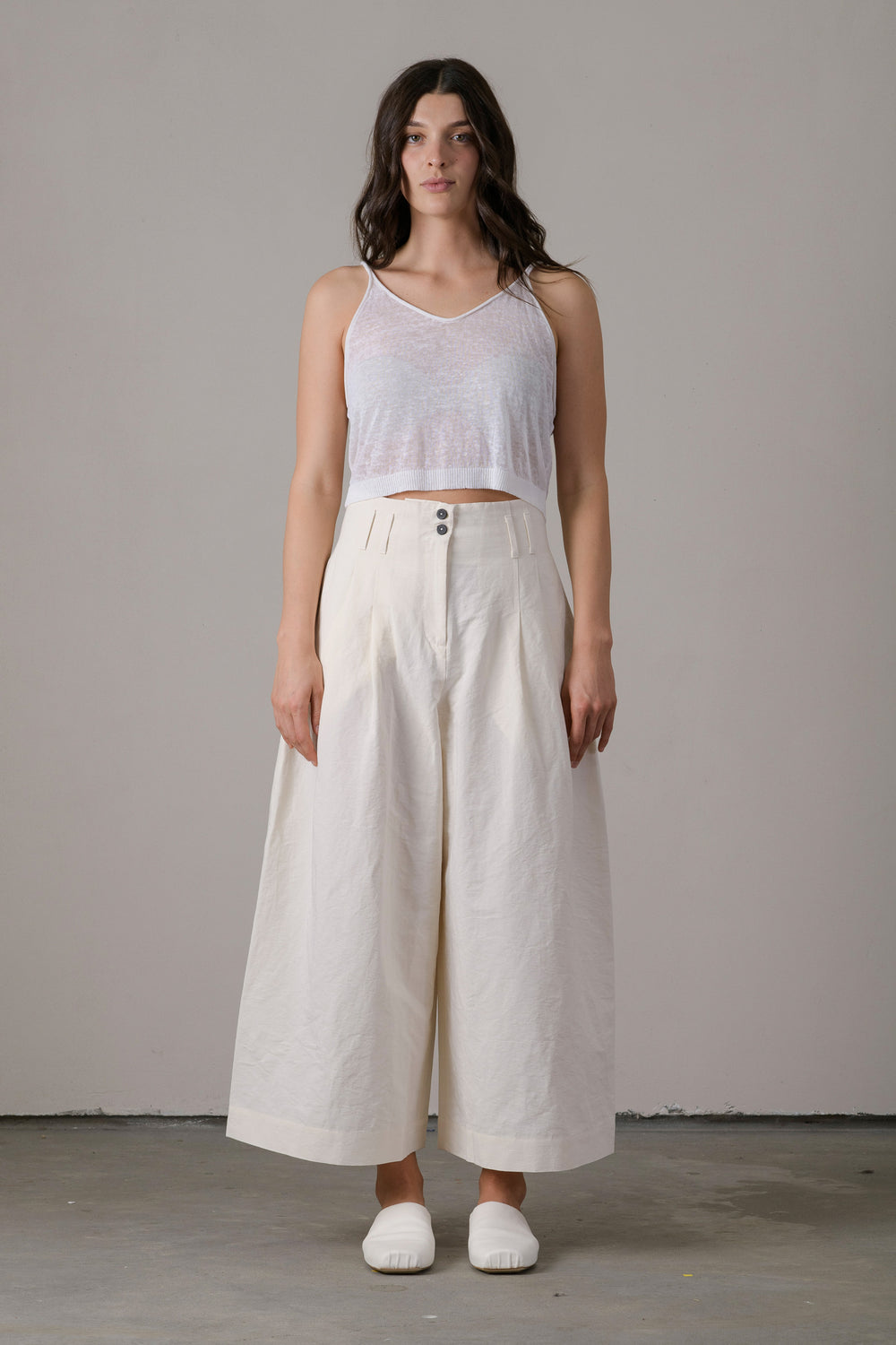 Linen Short Top White