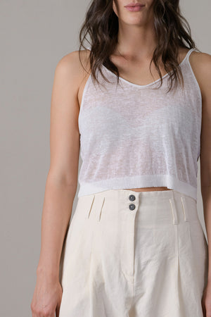 Linen Short Top White