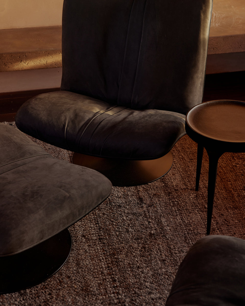 Marilyn Revolving Bergere Armchair Nabuck Charcoal