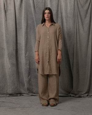 Shirt Dress Linen Antique Gold