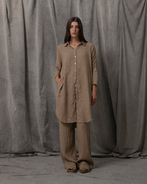 Shirt Dress Linen Antique Gold