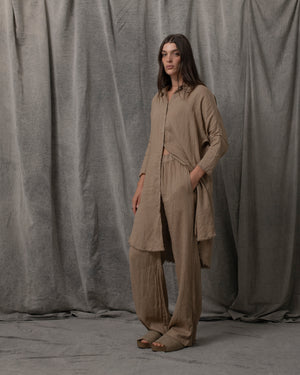 Shirt Dress Linen Antique Gold